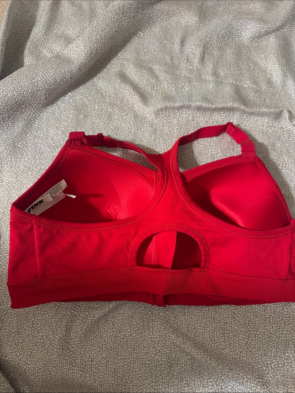 PINK Victoria's Secret Red Front-Zip Sports Bra - Picture 2 of 3